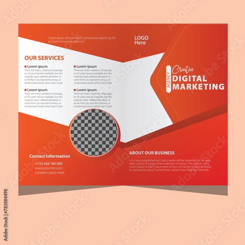 business bi fold brochure design template for digital marketing agency