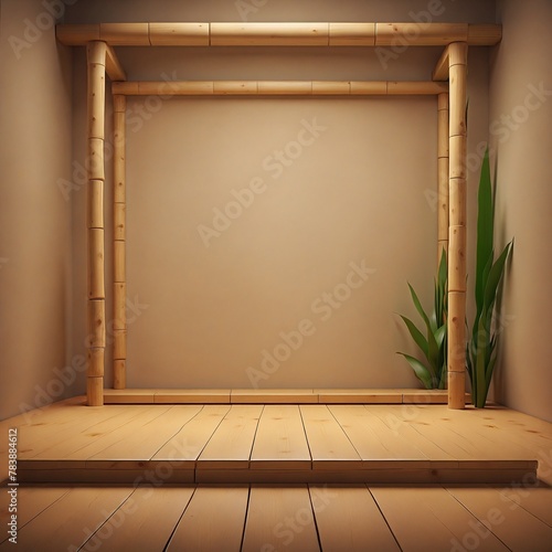 empty room with bamboo frame (ID: 783884612)
