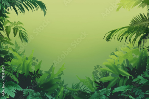 A lush green jungle with a green background