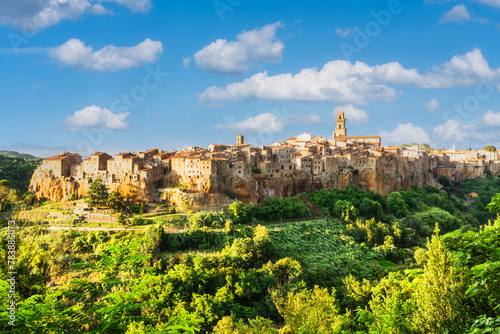 Panoramic view at the Pitigliano old town, Grosseto province, Tuscany, Italy photo