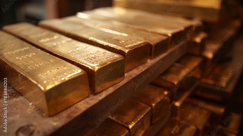 a stack of gold bars sitting on top of a table a stack of gold bars sitting on top of a table