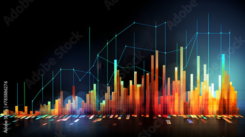 Trading View Review . HD wallpaper,Business economic charts with light effects photo