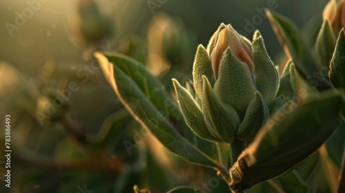 Detailed shot of a flower bud about to bloom