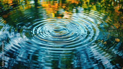 Close-up of ripples in a serene pond
