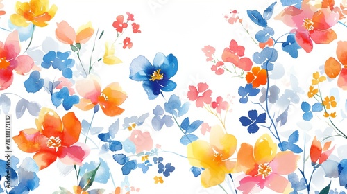 a watercolor painting of flowers on a white background