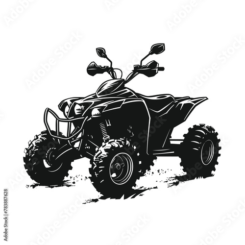 ATV Motorcycle black illustration silhouette vector.