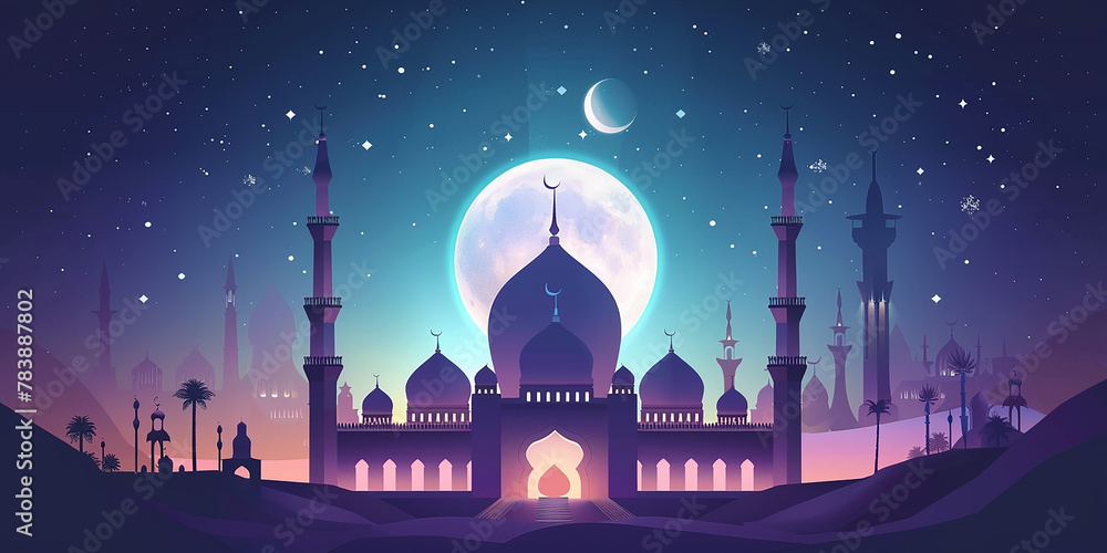 Eid mubarok islamic background vector greeting AI-generated Image