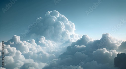Minimalist Skies: The Effortless Expanse of Cloud Computing. Concept Cloud Computing, Minimalist Sky, Effortless Technology, Digital Innovation, Modern Infrastructure photo