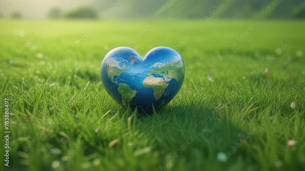 Heart-shaped earth, International Earth Day Heart-shaped earth, International Earth Day