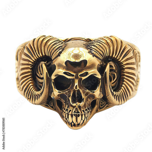 Golden Skull With Horns