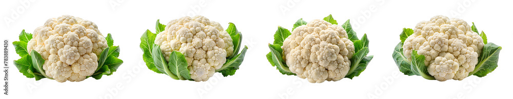 Collection of fresh cauliflowers with green leaves, isolated on a transparent background. PNG, cutout, or clipping path.
Collection of fresh cauliflowers with green leaves, isolated on a transparent background. PNG, cutout, or clipping path.