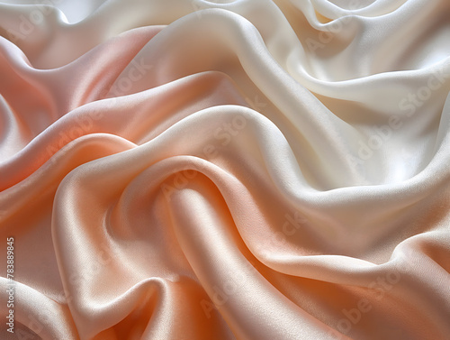 Luxurious Smooth Peach Silk Fabric Texture Elegance Background