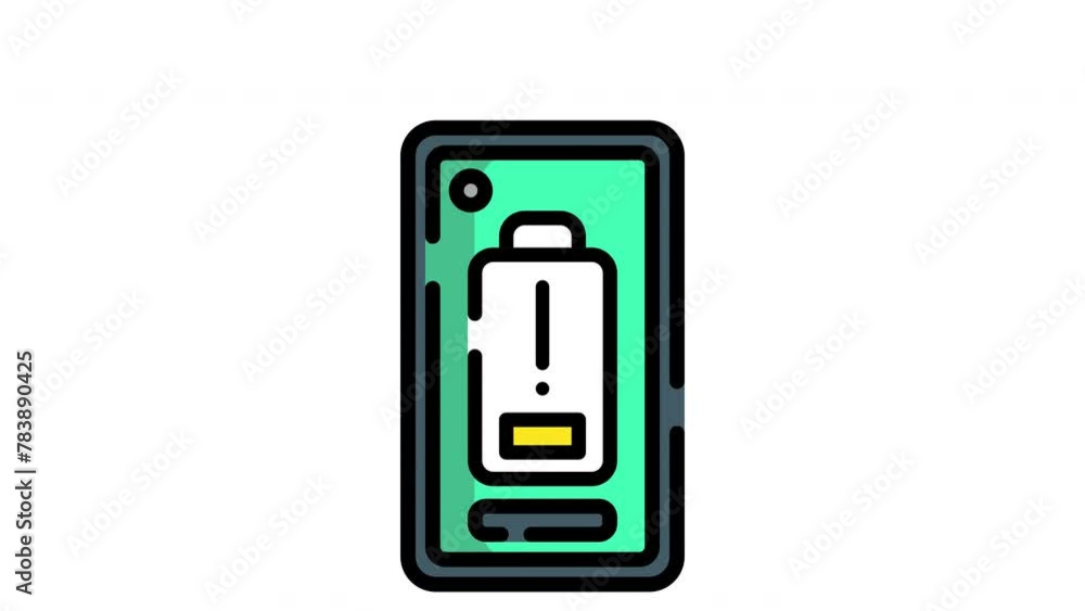 animation of low battery indicator icon with Loop and Alpha channel ready to use for motion graphic animation of low battery indicator icon with Loop and Alpha channel ready to use for motion graphic