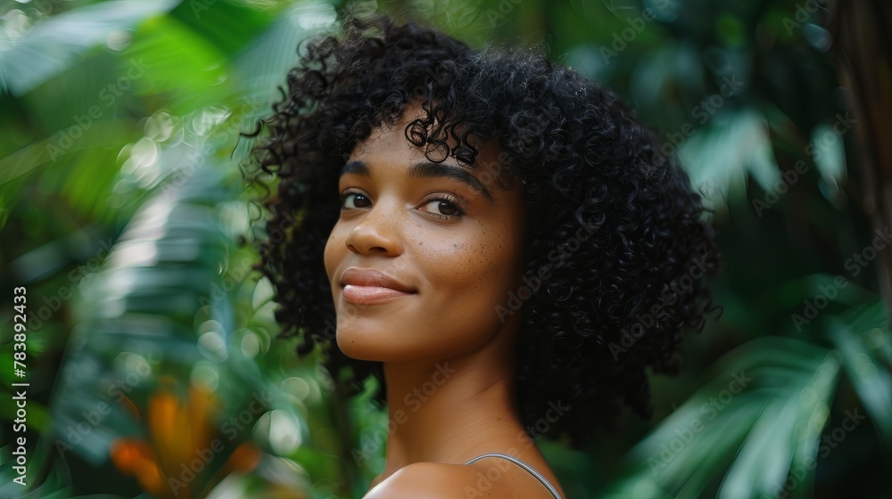 Confident Black Woman in Natural Setting Confident Black Woman in Natural Setting