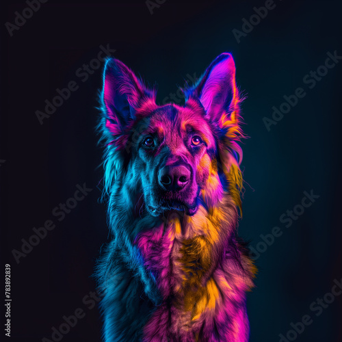 Neon German Shepherd Photography. Dog Lovers