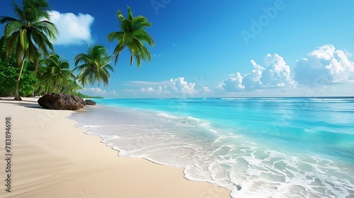 Tropical beach in punta cana dominican republic photo