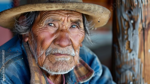Yaghan Elder from Tierra del Fuego photo