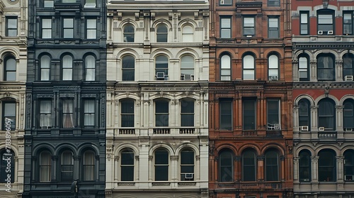 Historic Brownstone Buildings with Decorative Facades