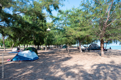 Rayong, Thailand, April 2024 ;  U-tapao Airport beach near sattahip naval base, Chonburi,Thailand. photo