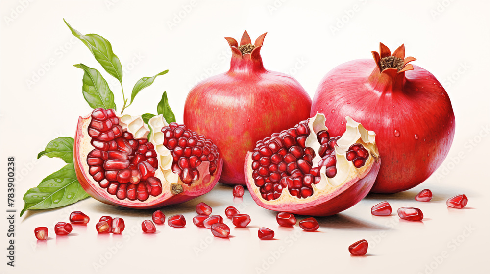 pomegranate isolated on white background pomegranate isolated on white background