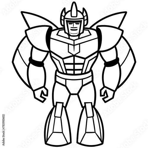vector illustration of a warrior.  bumblebee-of-transformers