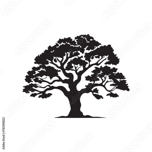 Black Tree icon isolated on white background. Vector Illustration.