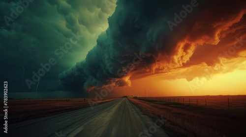 Apocalyptic Skies Over Tranquil Countryside