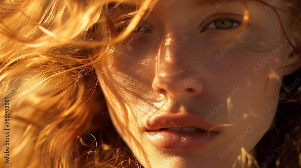 Golden-haired woman with delicate features Golden-haired woman with delicate features