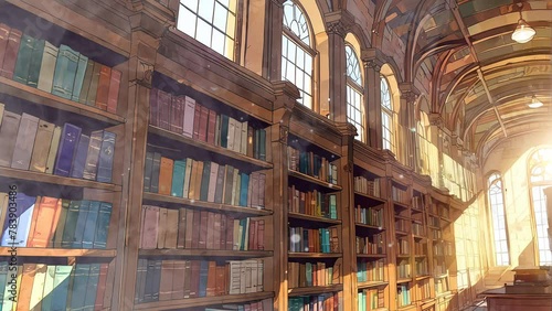 Wallpaper Mural Vintage Reading Retreat: 4k Looping Video of a Sunlit Old Library Torontodigital.ca