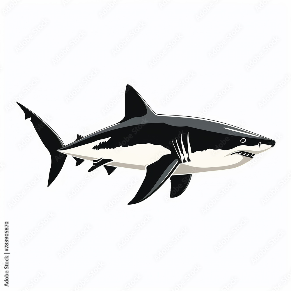 black and white sketch of a shark on a white background black and white sketch of a shark on a white background