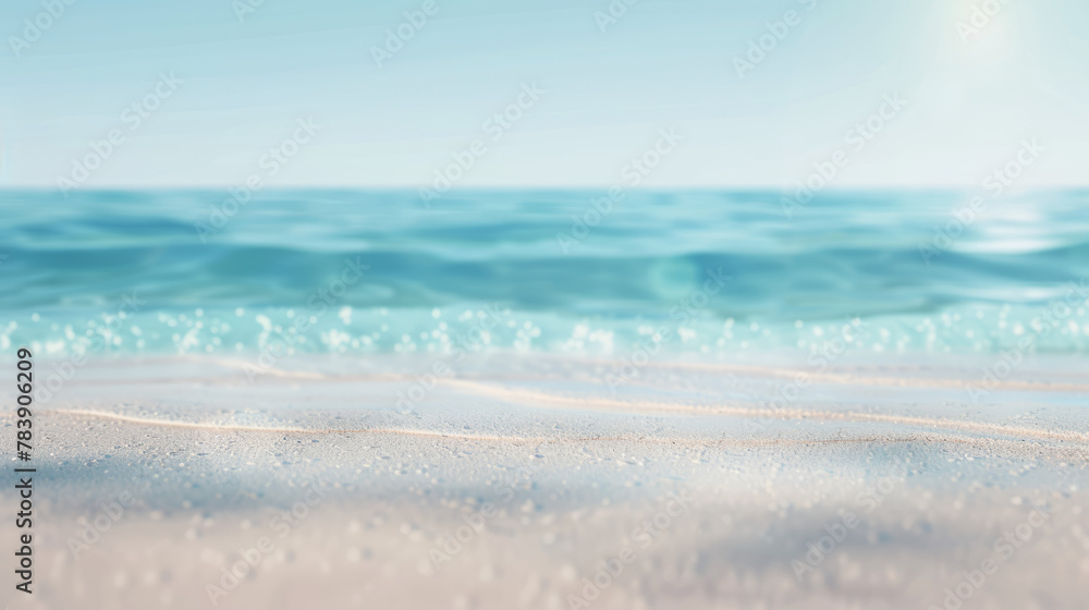 Simple, blurry background of a sandy beach and calm sea. Simple, blurry background of a sandy beach and calm sea.