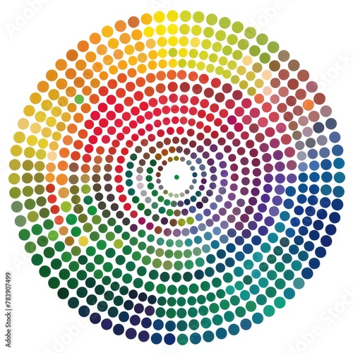 Extended Ishihara Color Blindness Test - Circle Indications for Green Hue and Invisible Numbers, Clear Dots of Colours photo