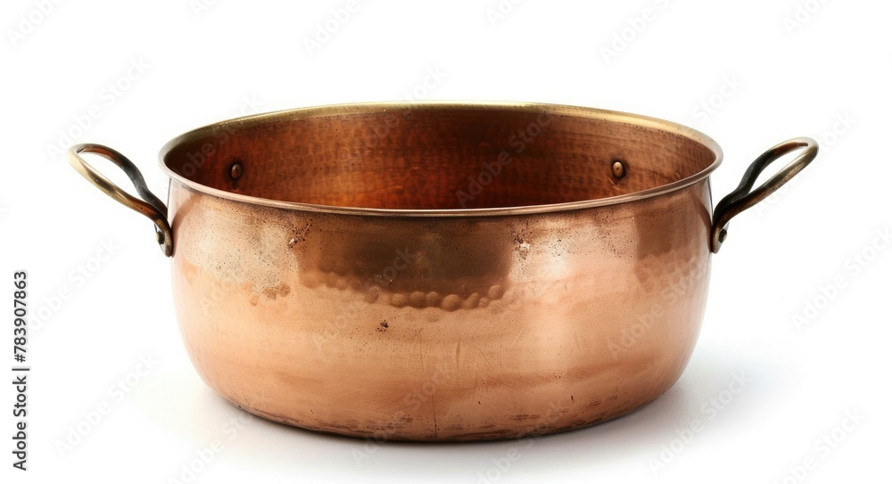 Isolated Copper Pot for Kitchen & Cooking - Shiny Saucepan & Utensil for Food Preparation on White Background Isolated Copper Pot for Kitchen & Cooking - Shiny Saucepan & Utensil for Food Preparation on White Background