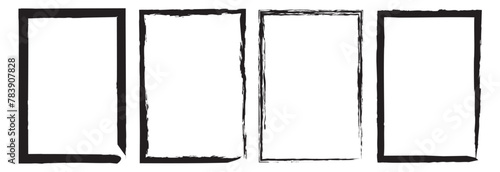 Grunge frames. Black brush stroke element. 11:11