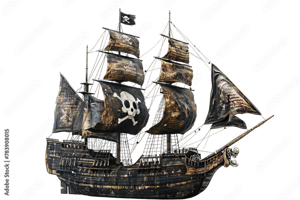 Naklejka premium Pirates Ship Isolated
