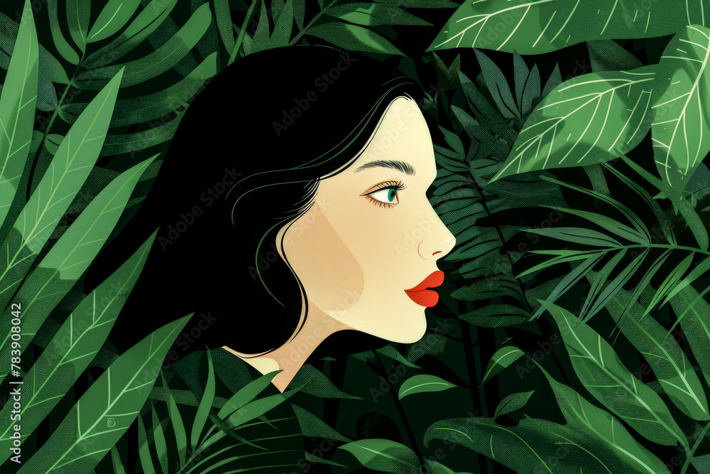 Vibrant diverse woman illustration in bold colors Vibrant diverse woman illustration in bold colors