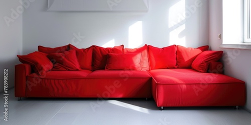 Problematic Too Big Red Sofa in Small Living Room - Interior Design and Furniture Space Challenge photo