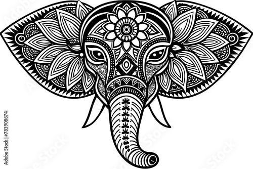 exotic-elephant-head-exotic--mandala-colorful vector illustration