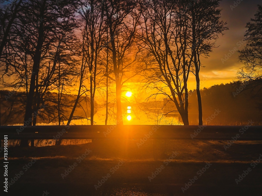 sunset over the lake