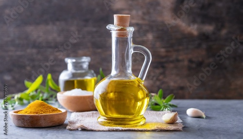 olive oil and vinegar,oil, olive, bottle, food, olive oil, cooking, ingredient, AI generat  photo