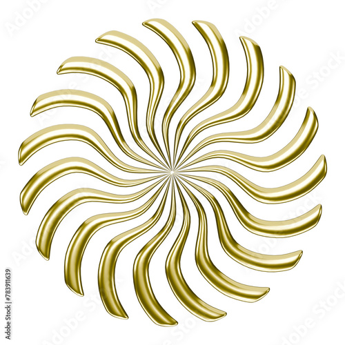 3D illustration of an abstract object. Render. icon. gold