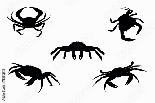 Sea crab silhouette isolated. Vector illustration