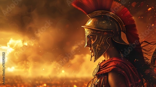 Warrior Finds Solace in the Calm Gaze of Battlefield Goddess Athena