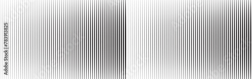 Halftone random horizontal straight parallel lines, stripes pattern and background. Lines vector illustrations. Streaks, strips, hatching and pinstripes element. Liny, lined, striped vector