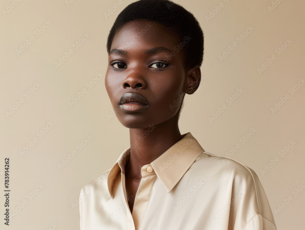 Elegant Fashion Model in Neutral Colors Elegant Fashion Model in Neutral Colors