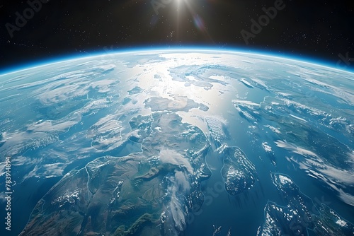 Stunning Aerial View of the Breathtaking Blue Planet Earth Suspended in the Vast Cosmic Expanse of the Universe