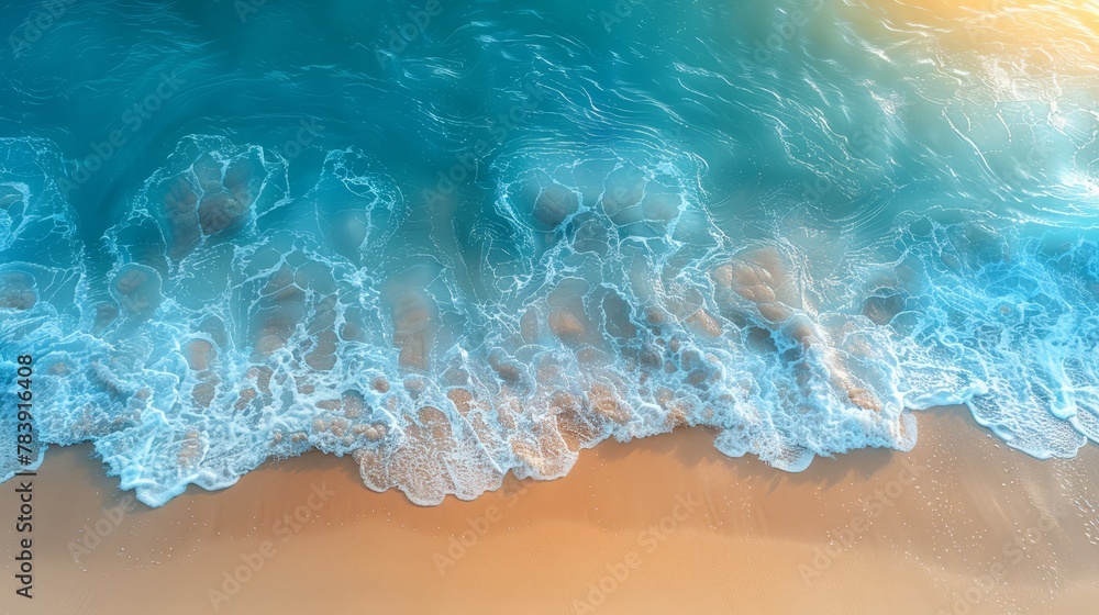 a wave approaches, a figure stands on the shore, feet immersed in the water a wave approaches, a figure stands on the shore, feet immersed in the water