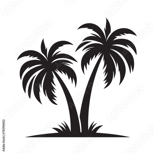 Palm Trees  Coconut tree  Vector  silhouette  logo