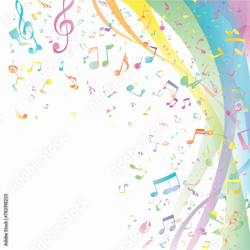 カラフルな音符と音楽の抽象的な背景