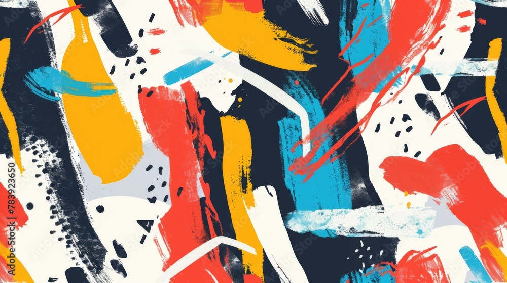 Vibrant abstract painting with various colors and shapes Vibrant abstract painting with various colors and shapes